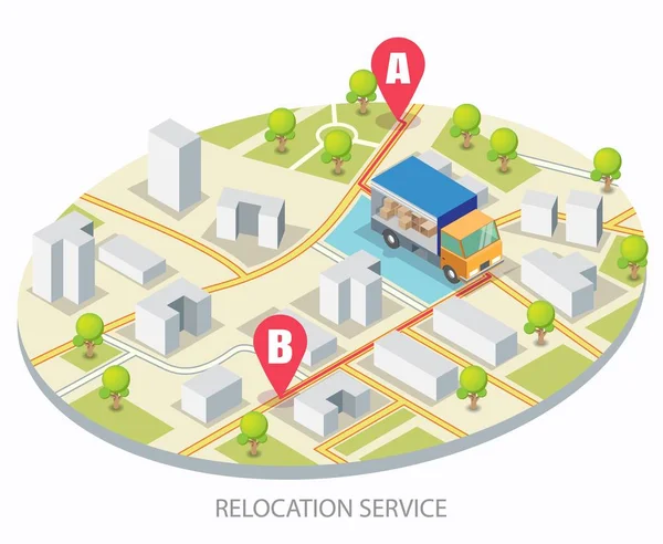 Concepto de vector de servicio de reubicación para banner web, página web — Archivo Imágenes Vectoriales