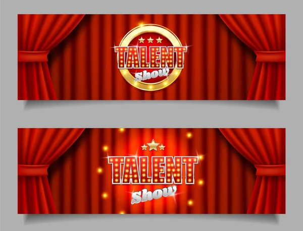 Set modello banner orizzontale vettoriale Talent show — Vettoriale Stock