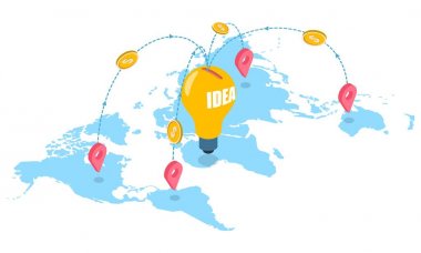 Web banner, web sitesi sayfası için Crowdfunding vektör kavramı
