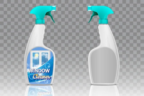Set mockup bottiglia spray, illustrazione realistica vettoriale — Vettoriale Stock