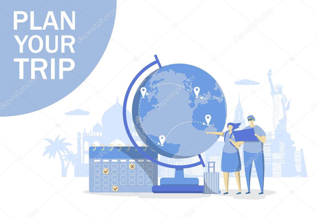 Plan your trip vector concept for web banner, website page