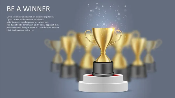 Ein Gewinner Poster Web-Banner-Vorlage, Vektorillustration sein — Stockvektor