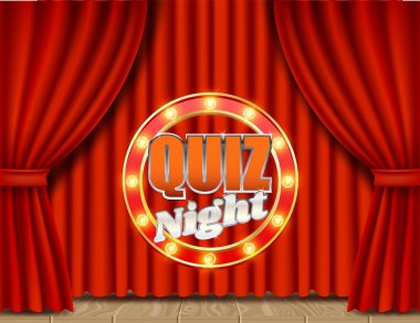 Quiz gece retro vektör afiş afiş tasarım şablonu