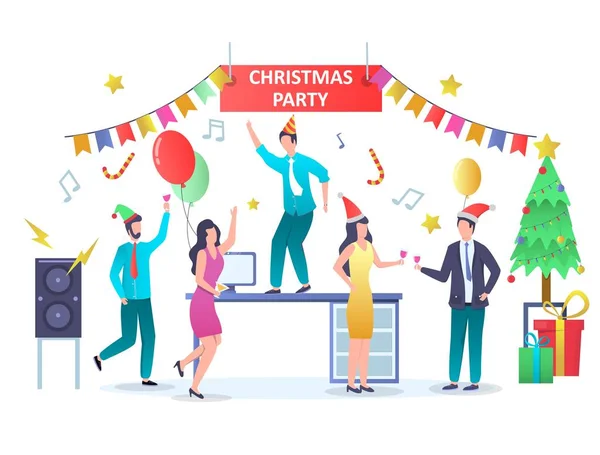 Christmas party concept for web banner, website page — Stock Vector