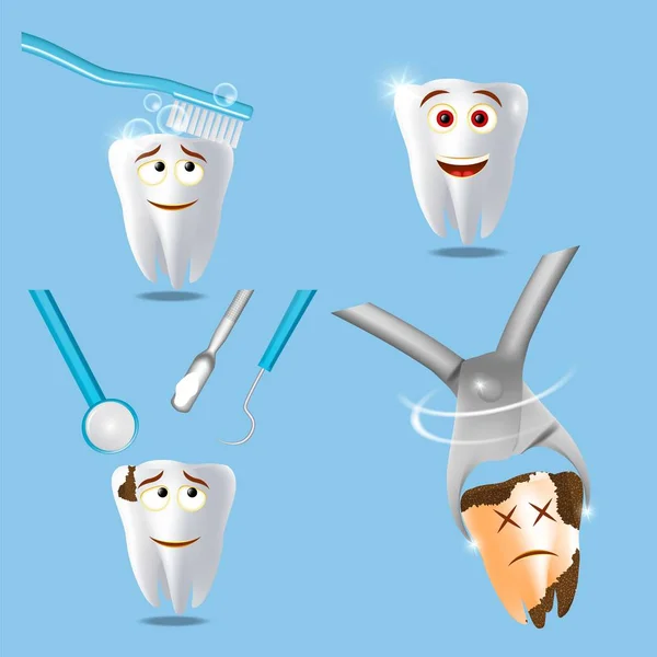 Servicios dentales profesionales vector concepto ilustración aislada — Vector de stock