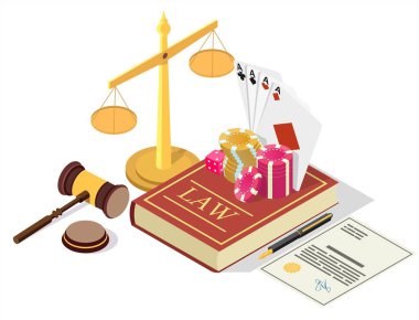 Casino kumar yasallaştırma vektör kavramı isometrik illüstrasyon