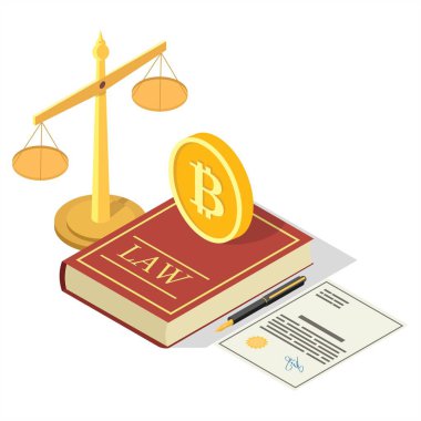Cryptocurrency yasallaştırma vektör kavramı düz isometrik illüstrasyon