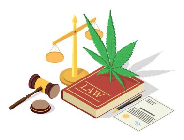 Tıbbi marihuana yasallaştırma vektör kavramı isometrik illüstrasyon