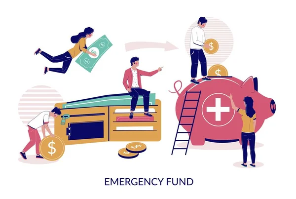 Fondo di emergenza, disegno vettoriale in stile piatto illustrazione — Vettoriale Stock