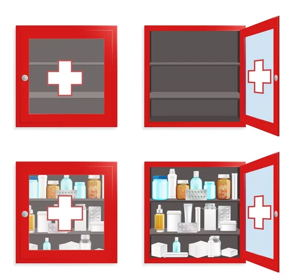 Caja de pared médica, vector plano aislado ilustración — Vector de stock