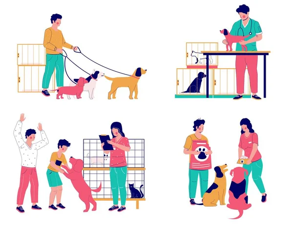 Ensemble de soins pour animaux de compagnie, illustration isolée plate vectorielle — Image vectorielle