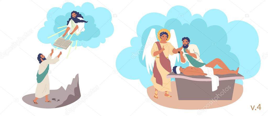Bible Stories characters, vector flat isolated illustration