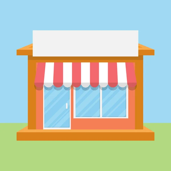 Store Street Shop Icône Design Plat Marketplace Avec Tableau Blanc — Image vectorielle