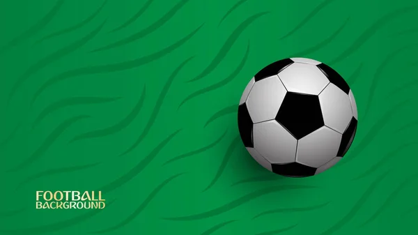 Fútbol realista sobre fondo verde, copa de campeonato de fútbol, fondo abstracto, ilustración vectorial — Vector de stock