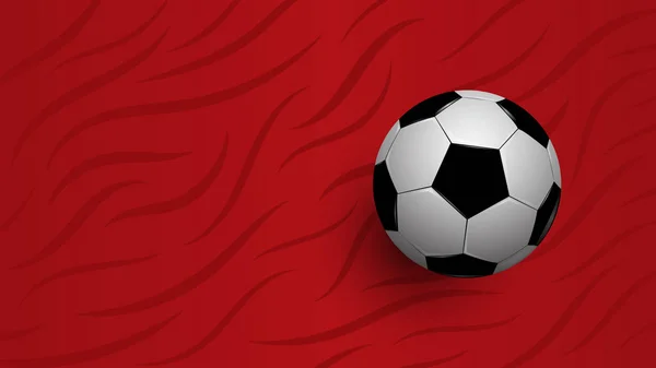 Realistyczne Piłki Nożnej Czerwonym Tle Puchar Mistrzostw Piłce Nożnej Streszczenie — Wektor stockowy