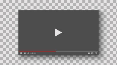 Web ve mobil uygulamalar, vektör çizim için video oynatıcı arabirimi mockup şablon