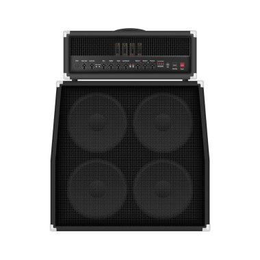 Gerçekçi modern rock amplifikatör Kabin Hoparlör, vektör çizim ile