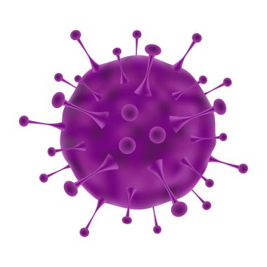 Beyaz arkaplan vektör illüstrasyonunda izole edilmiş gerçekçi mikroskobik virüs