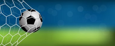 Metin ve vektör illüstrasyonu için coppy alanı ile net gerçekçi futbol
