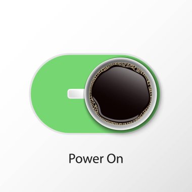 Kahve posteri reklamcıları, güçlü konsept, vektör illüstrasyonu