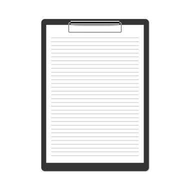 Beyaz arkaplanda izole edilmiş gerçekçi siyah pano, vektör illüstrasyonu