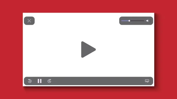 Video Player Flat Design White Background Vector Illustration — Stock Vector