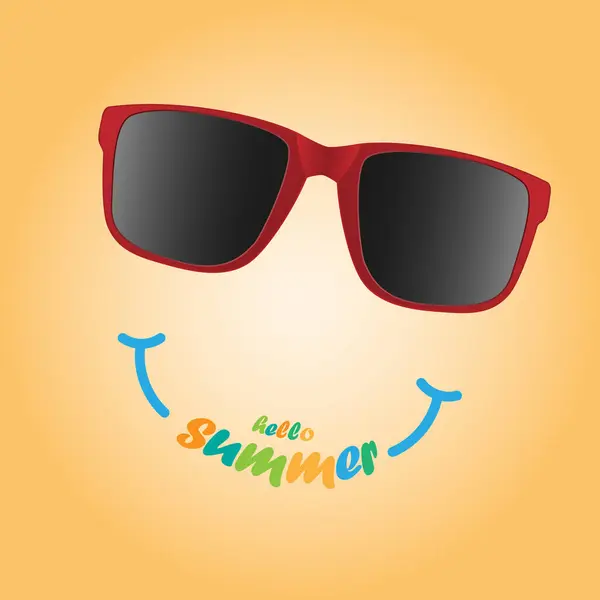 Óculos Sol Com Texto Verão Olá Fundo Conceito Verão Ilustração —  Vetores de Stock