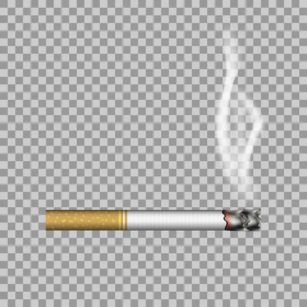 Ρεαλιστικό Τσιγάρο Και Καπνός Διανυσματική Απεικόνιση — Διανυσματικό Αρχείο
