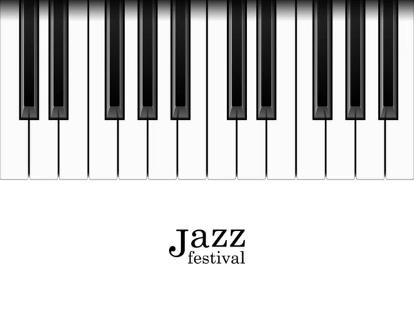 Realistic Piano Keys Jazz Festival Text Vector Illustration — Stock Vector