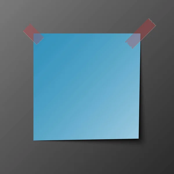 Papel Nota Post Azul Con Sombra Ilustración Vectorial — Vector de stock