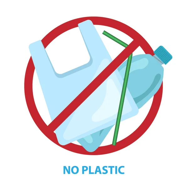 Pas Slogan Sac Plastique Illustration Vectorielle — Image vectorielle