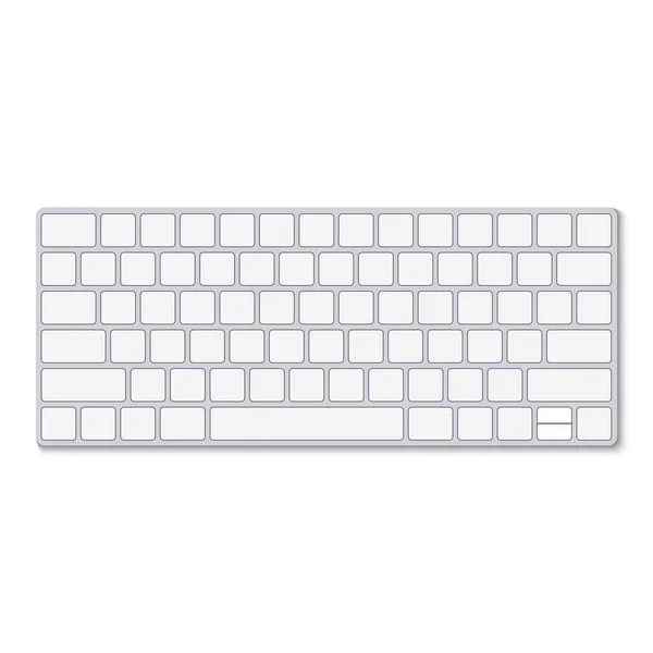 Draufsicht Der Tastatur Isoliert Auf Weißem Hintergrund Vektordarstellung — Stockvektor