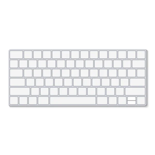 Vista Superior Teclado Isolado Fundo Branco Ilustração Vetorial — Vetor de Stock