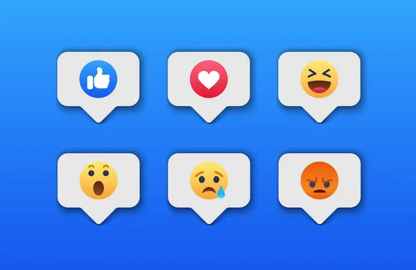 Emoji Red Social Reacciones Icono Vector Ilustración — Vector de stock