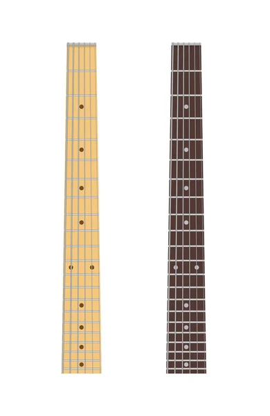 Maple Ébano Guitarra Fingerboard Isolado Fundo Branco Ilustração Vetorial —  Vetores de Stock