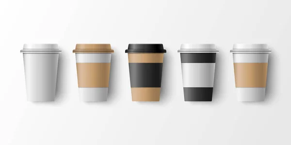 Modello Tazza Caffè Carta Illustrazione Vettoriale — Vettoriale Stock