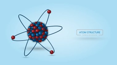 3d atomik yapı, kimyasal arkaplan, vektör illüstrasyonu