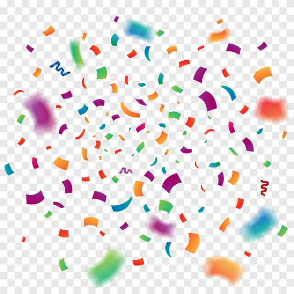 Colorful Confetti Transparent Background Vector Illustration — Stock Vector