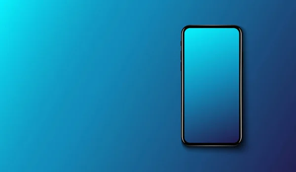 Smart Phone Sur Fond Bleu Foncé Lisse Design Technologique Futuriste — Image vectorielle