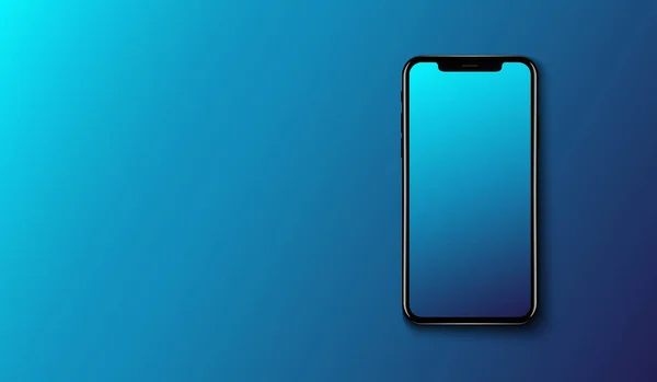 Smart Telefon Slät Mörkblå Bakgrund Futuristisk Teknik Design Vektor Illustration — Stock vektor