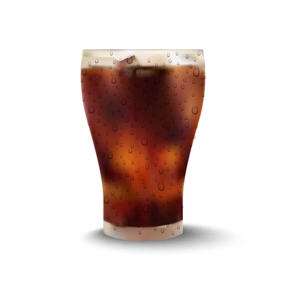 Cola Glas Auf Weißem Hintergrund Vektorillustration — Stockvektor