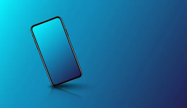 Smart Phone Sfondo Blu Scuro Liscio Design Della Tecnologia Futuristica — Vettoriale Stock