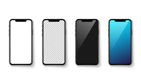 Modèle Écran Application Smartphone Isolé Sur Fond Blanc Illustration Vectorielle — Image vectorielle