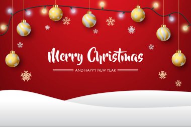 Merry Christmas typography. Xmas calligraphy on white background. Christmas red, lettering. Xmas isolated calligraphy. Banner, postcard, poster design element. Vector illustration