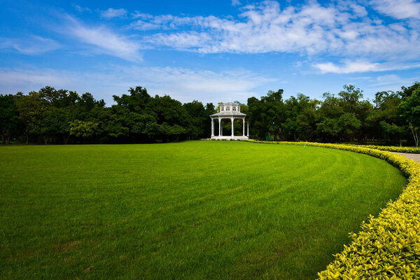 Awesome white pavilions located amidst the lawn