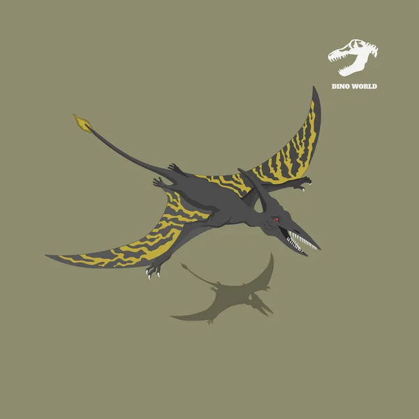 Динозавр pterodactylus в ізометричному стилі. Ізольоване зображення юрського монстра. Мультяшний динозавр 3d значок — стоковий вектор