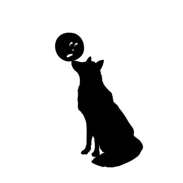 Изображение сказочного марципана. Черный силуэт лисы с конфетами — стоковый вектор