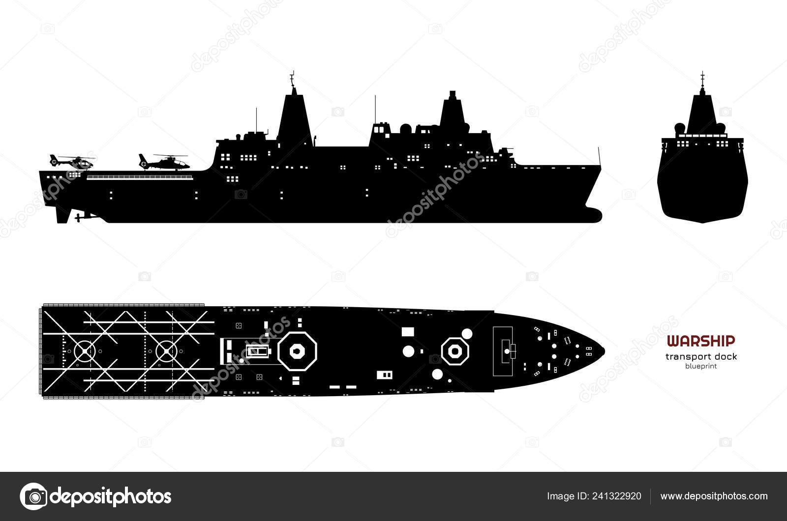 Ship Front Silhouette Vector