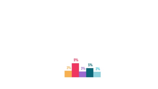 Elementos infográficos. Diagrama de bisness. Porcentaje de mesa. Plan de marketing. Vídeo HD — Vídeo de stock