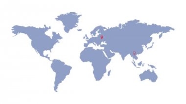 Yer belirleyicili dünya haritası. Küresel iletişim Teslimat ve lojistik.